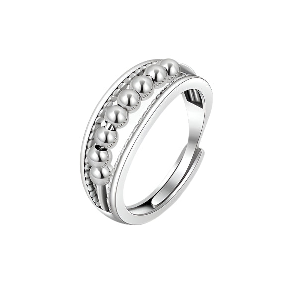 925 Sterling Silver Anxiety Spinner Ring – Adjustable Fidget Band for Men and Women