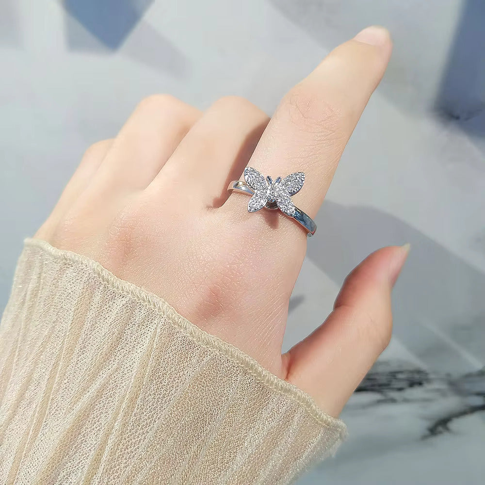 Anti-Anxiety Butterfly Fidget Spinner Ring