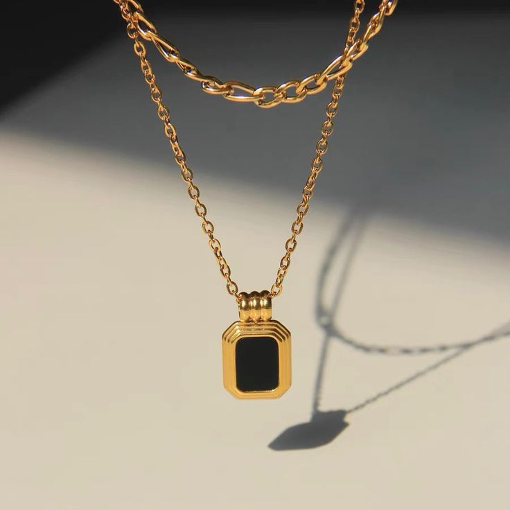 Dual Layer Gold Plated Chain with Pendant