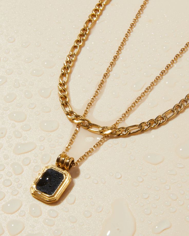 Dual Layer Gold Plated Chain with Pendant