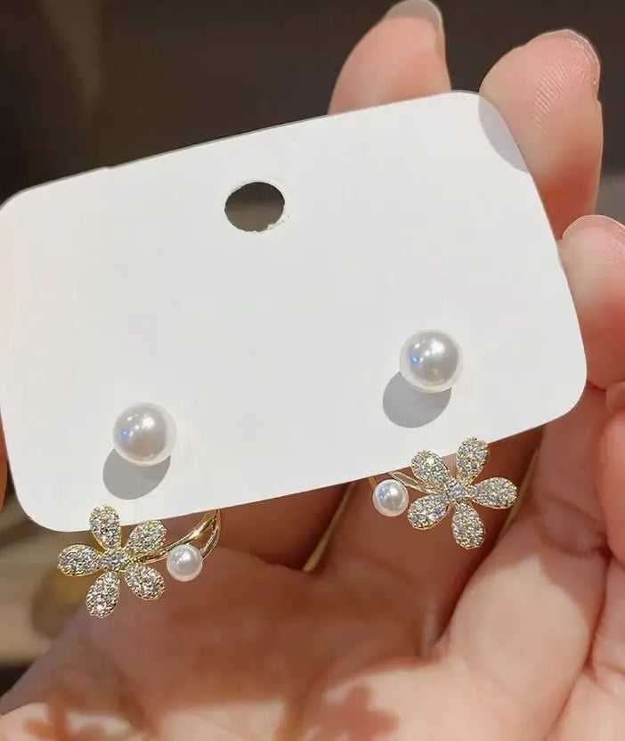 Korean Style Flower stud earring for women pair