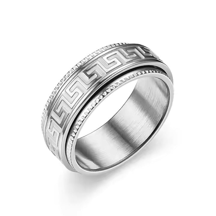 Titanium Steel Couple Rings for Men – Anti-Anxiety & Stress Relief Spinner Band