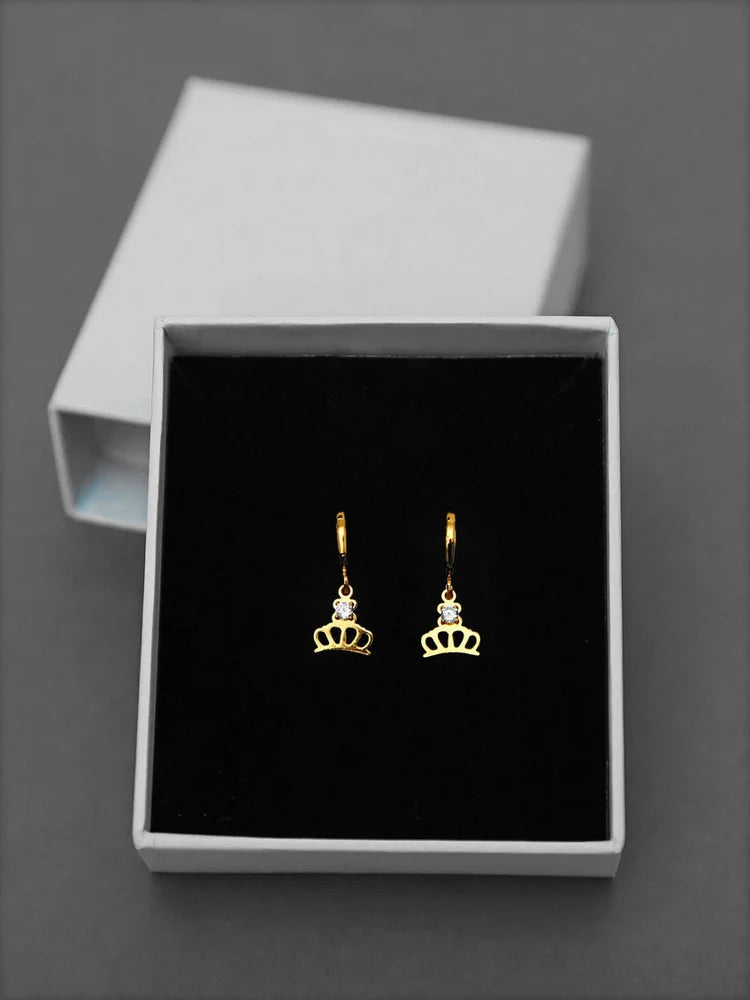 Crown Earrings Gold