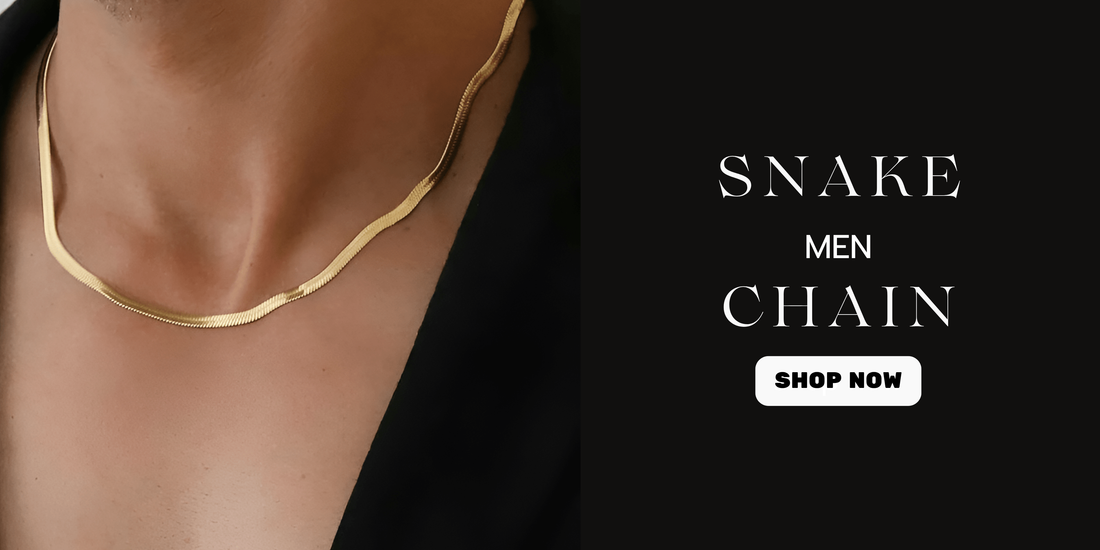 Gold Snake Chain Necklace for Men – Stylish and Elegant Jewelry with a Modern Minimalist Design, Perfect for Everyday or Party Wear, Shop Now on buyitecomerce.shop