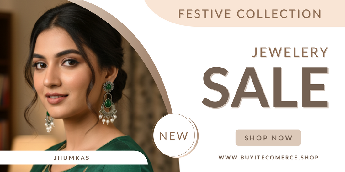 Oxidized Jhumka Earrings with Green Stone & Pearl Drops – Timeless Elegance for Every Occasion