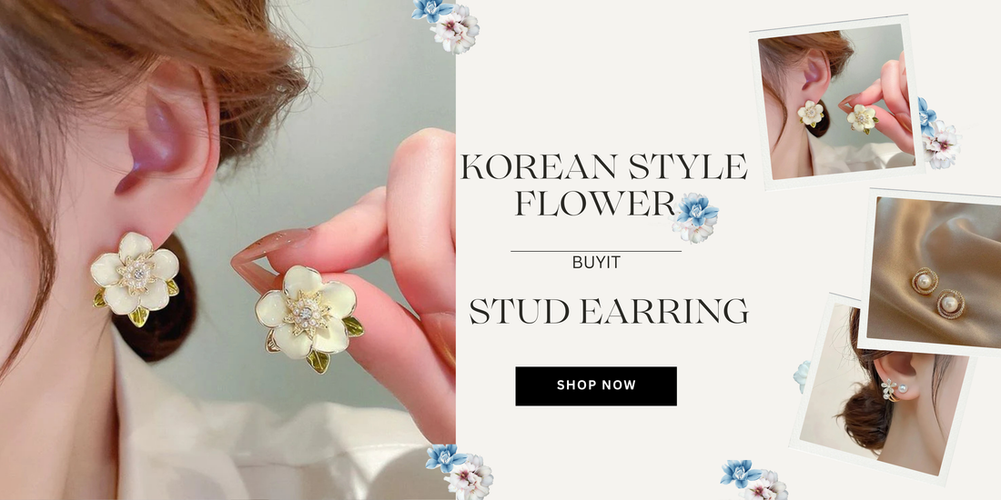 Shop Korean style flower stud earrings online at best prices – trendy women’s jewellery