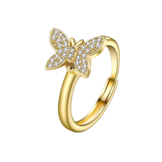 Anti-Anxiety Butterfly Fidget Spinner Ring