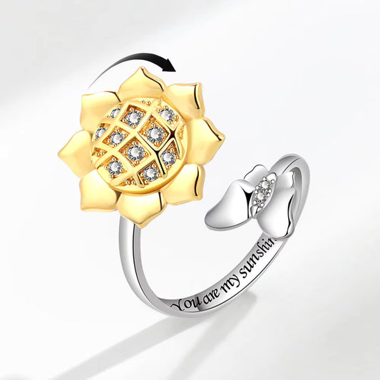 Anti-Anxiety Sunflower Fidget Spinner Ring