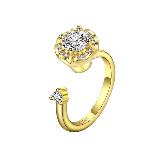 Anti Anxiety Flower Spinner Ring for Women