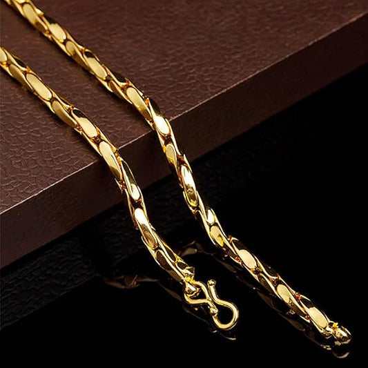 Gold Plated Twisted Chain For Men