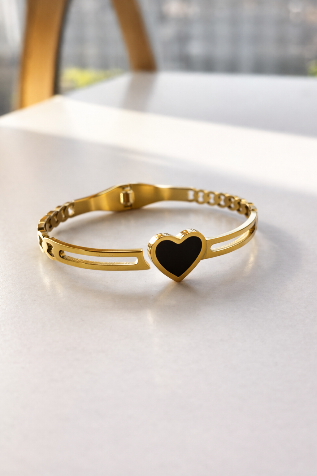 Gold Heart Bracelet for Women