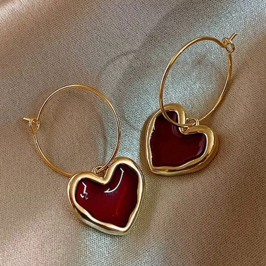 Heart Hoop Earrings for Women