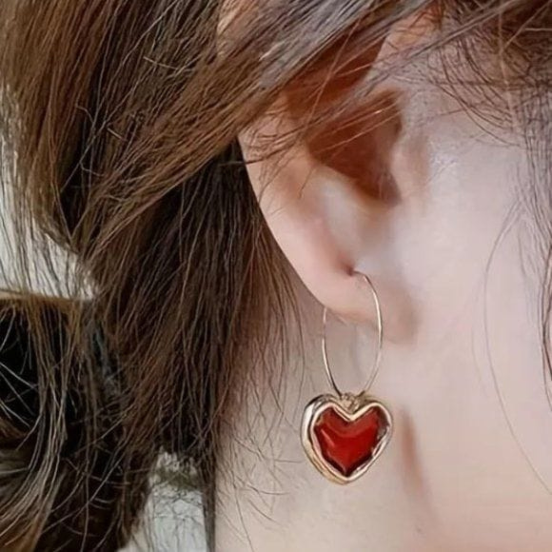 Heart Hoop Earrings for Women