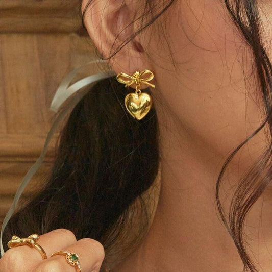 Bow & Heart Earrings
