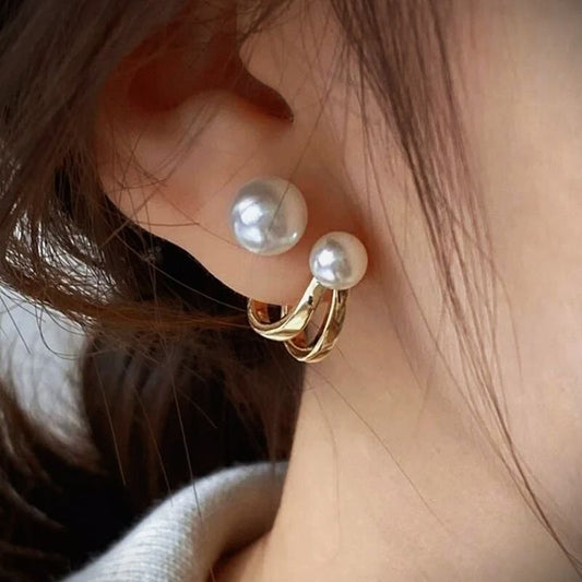 Pearl Gold Cuff Earrings for Women
