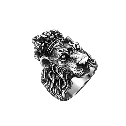 Regal King Lion Crown Ring For Men