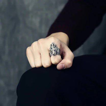 Regal King Lion Crown Ring For Men