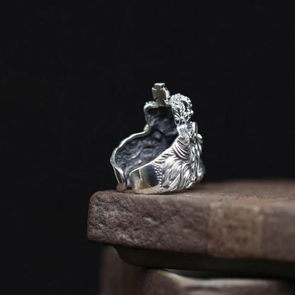 Regal King Lion Crown Ring For Men